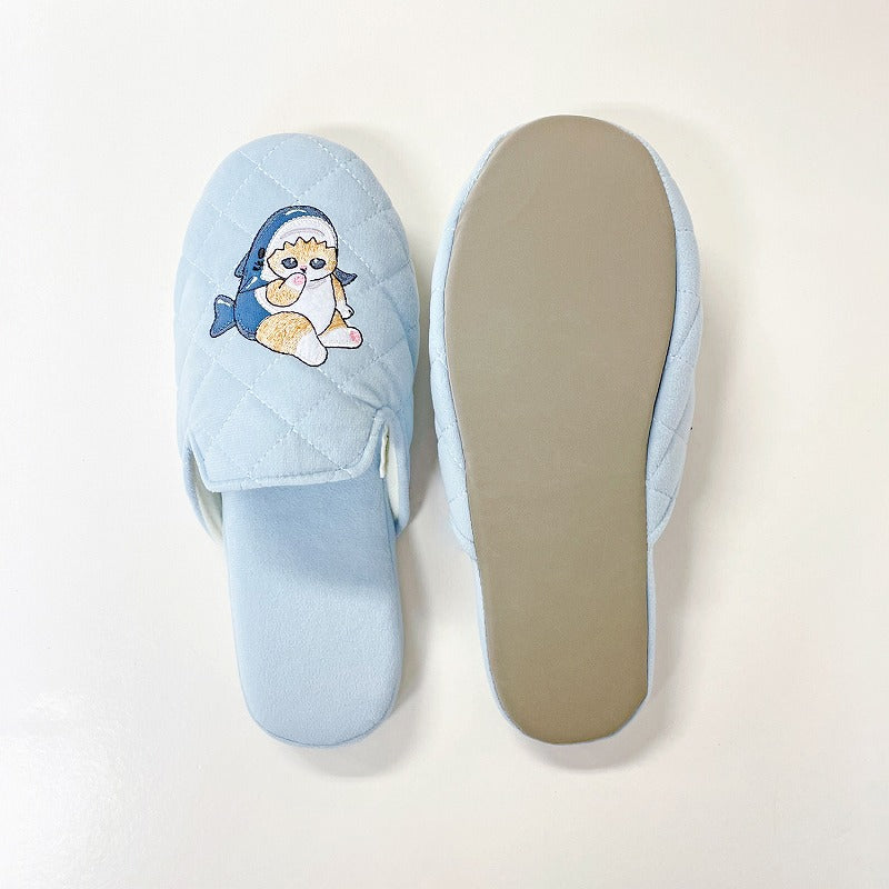 Pantuflas suaves Mofusand con taco, azules
