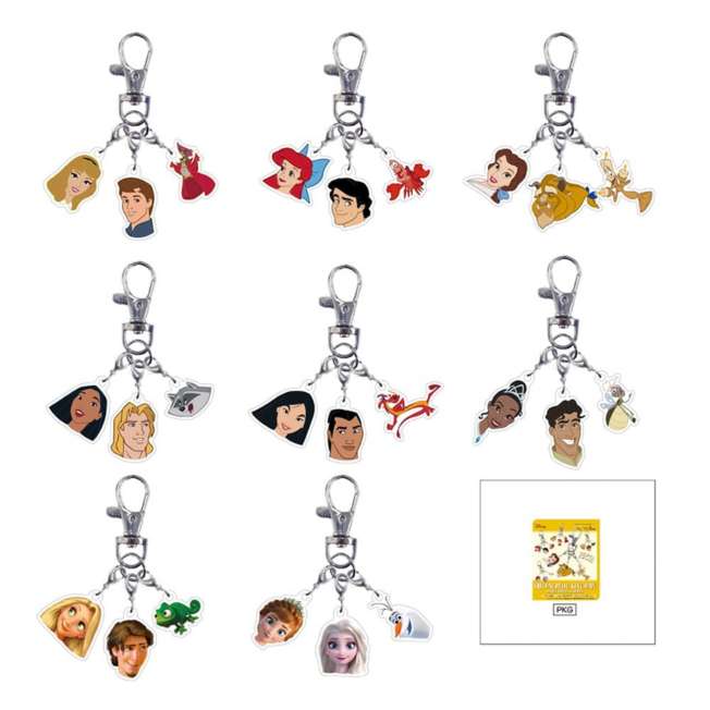 Set de 8 llaveros acrílicos Disney Princess
