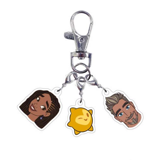 Set de 8 llaveros acrílicos trío de Disney