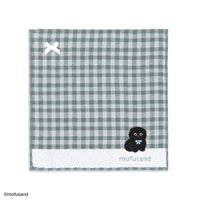 Toalla mini azul Mofusand con gato negro