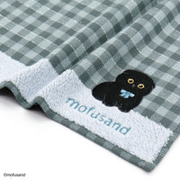 Toalla mini azul Mofusand con gato negro