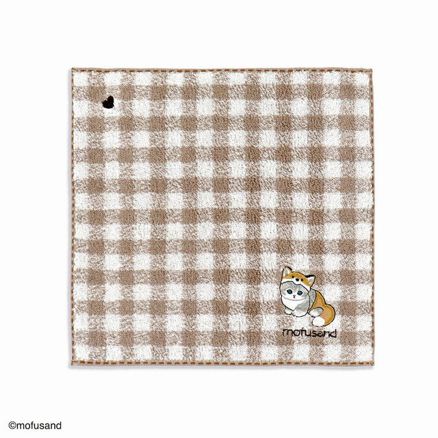 Toalla de mano Mofusand con corazones beige