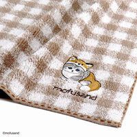 Toalla de mano Mofusand con corazones beige