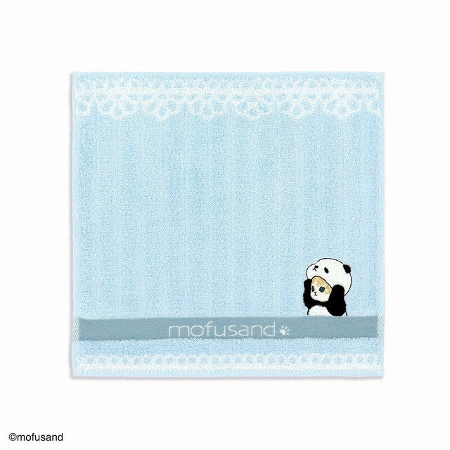 Mini toalla Mofusand de encaje pastel azul