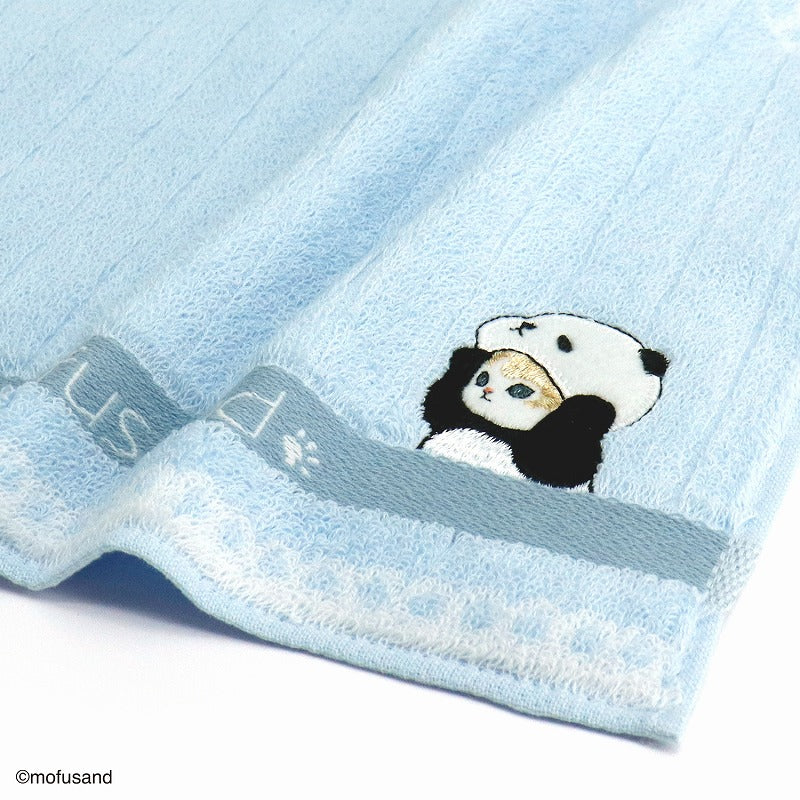 Mini toalla Mofusand de encaje pastel azul