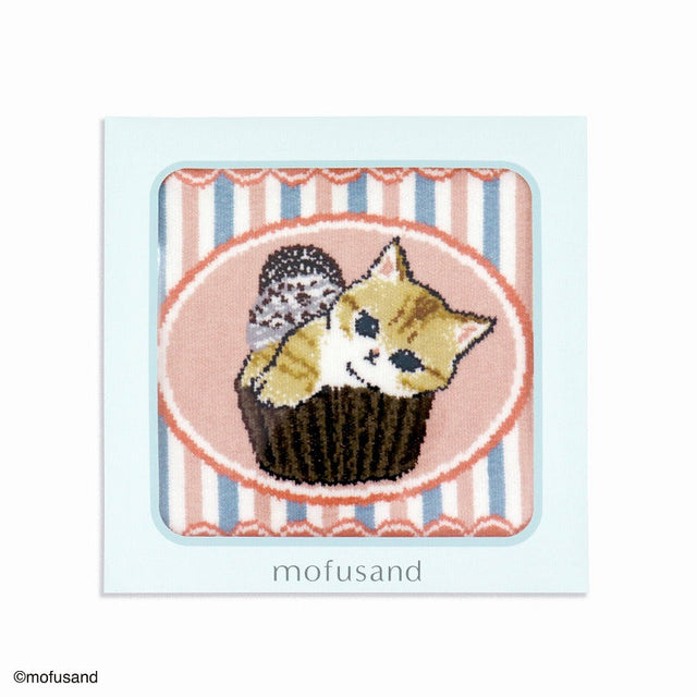 Toalla de mano Mofusand Cupcake retro rosada