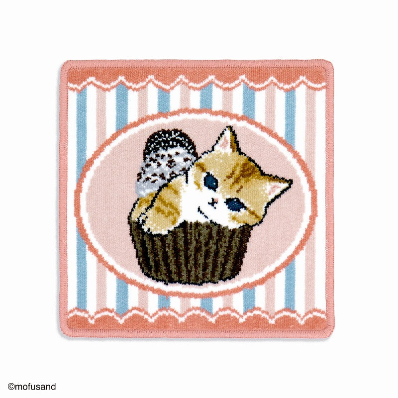 Toalla de mano Mofusand Cupcake retro rosada