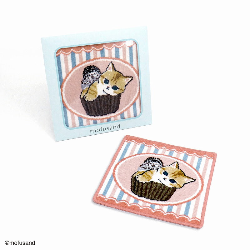 Toalla de mano Mofusand Cupcake retro rosada