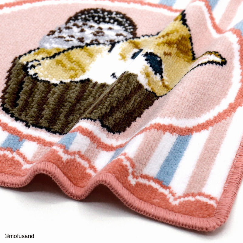 Toalla de mano Mofusand Cupcake retro rosada