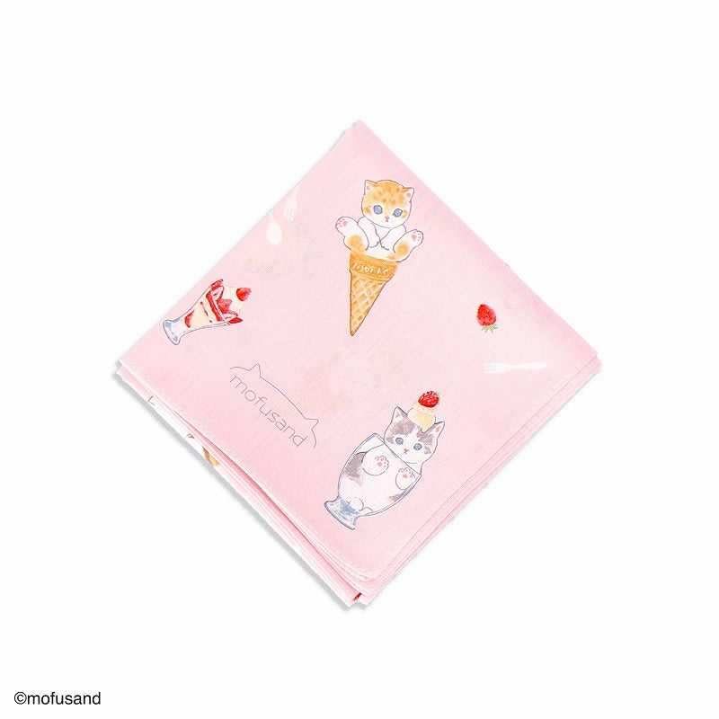 Pañuelo Mofusand de gatos y dulces rosados