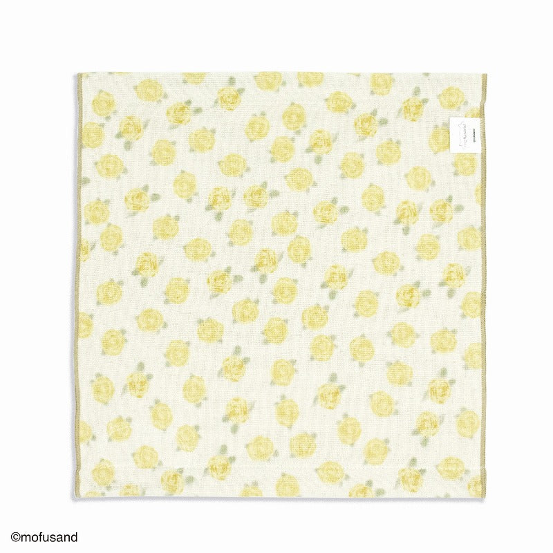 Toalla de mano Mofusand con rosas beige