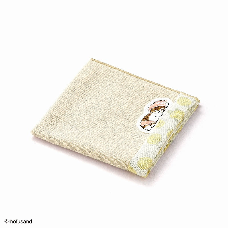 Toalla de mano Mofusand con rosas beige