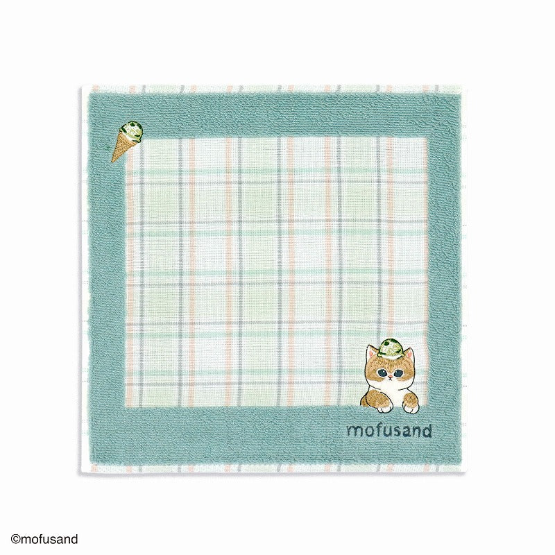 Pañuelo de mano Mofusand Gatito con helado verde