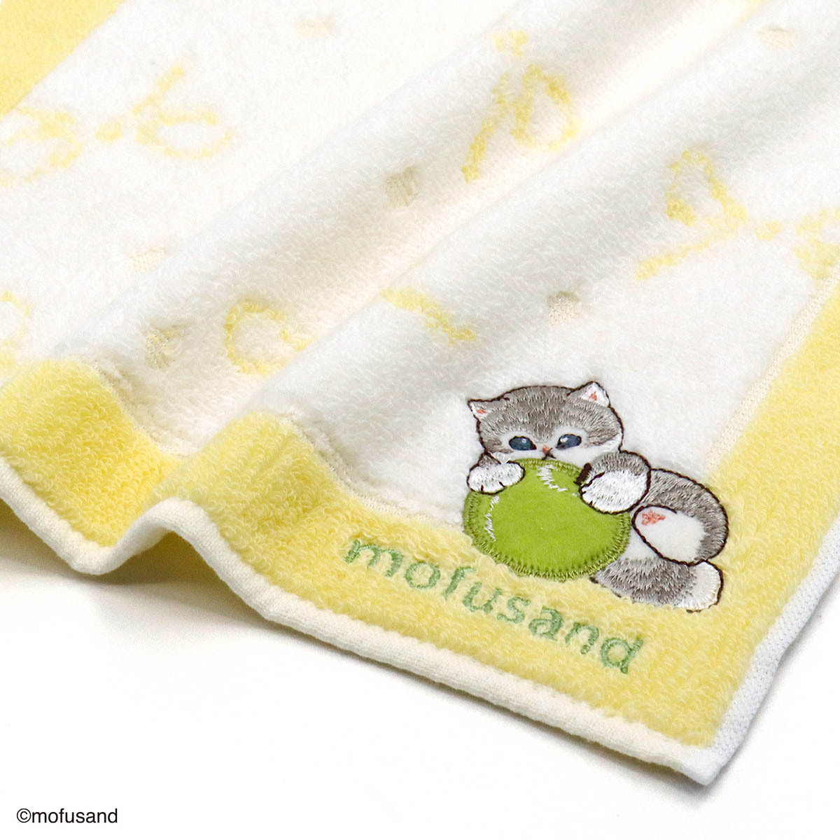 Pañuelo de mano Mofusand Gatitos Frutales amarillo