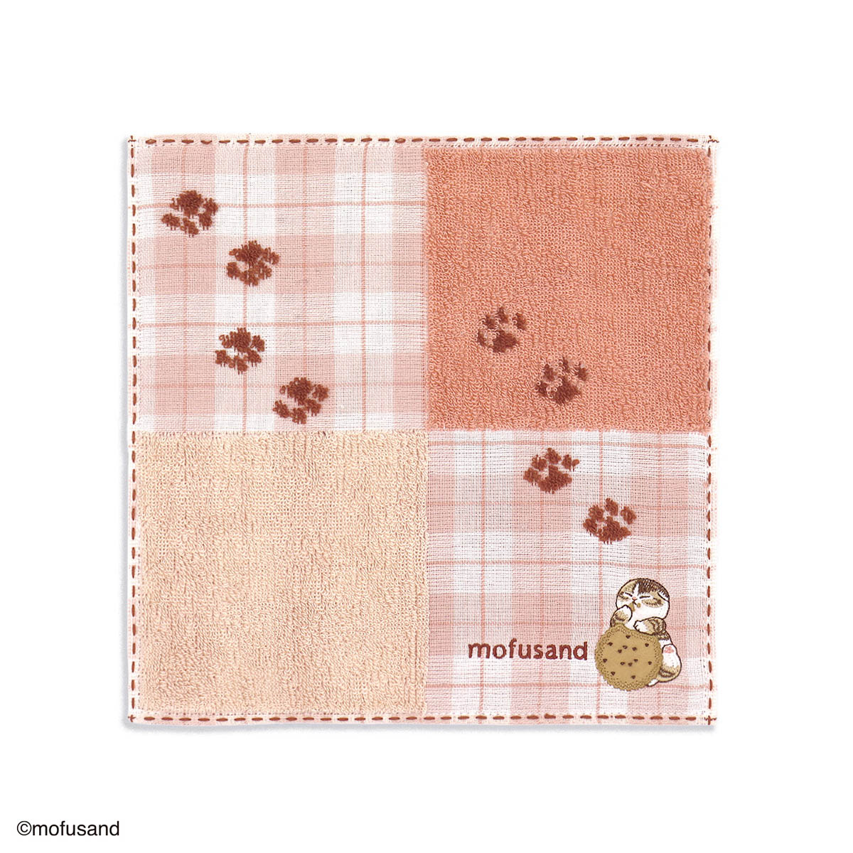 Pañuelo de mano Mofusand Gatito Galleta rosado
