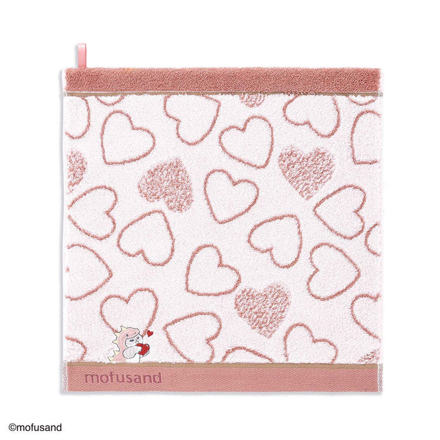Toalla con colgador mofusand, gatito monstruo rosado