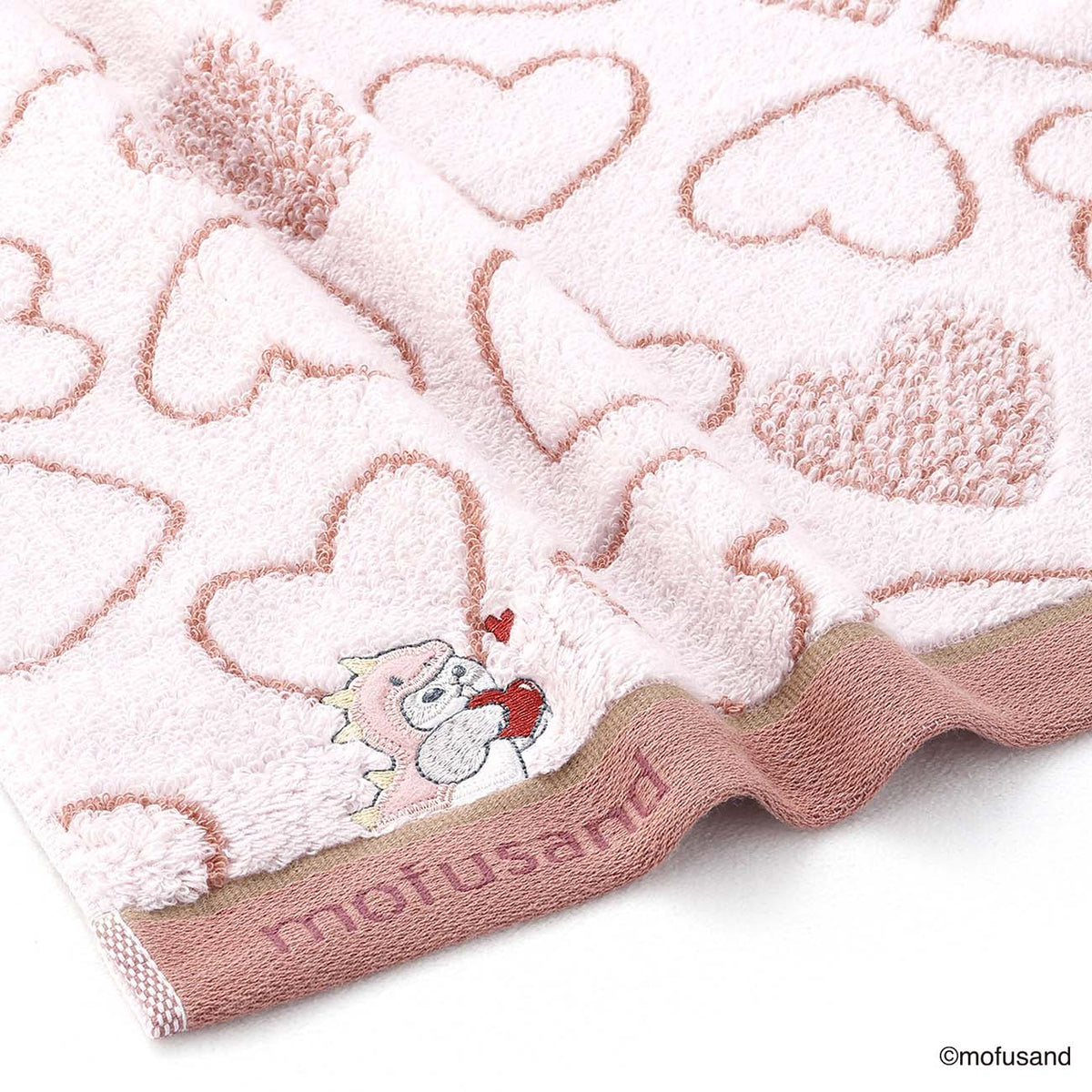Toalla facial Mofusand Gato Monstruo rosada