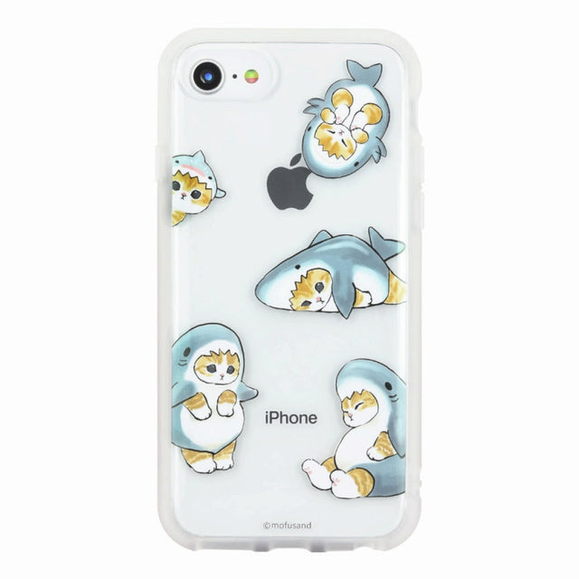 Funda IIIIfit transparente mofusand para iPhone, Gato Tiburón