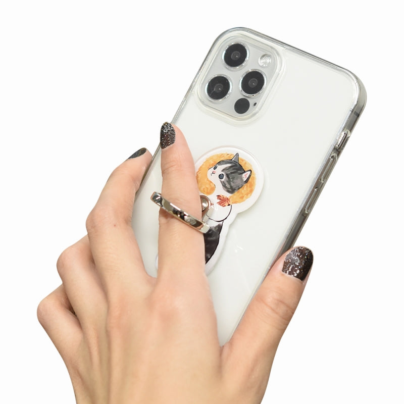 Anillo para celular Mofusand, gatito camarón
