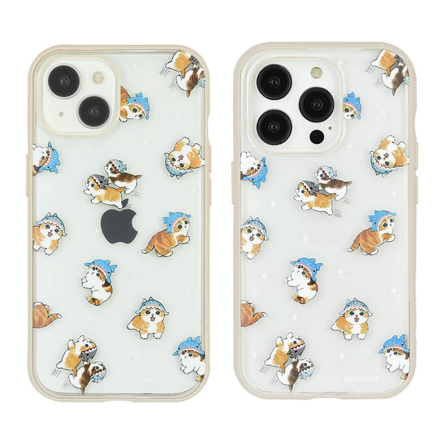 Funda iPhone mofusand IIIIfit Clear, gato tiburón ballena