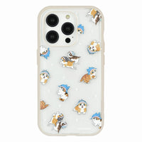 Funda iPhone mofusand IIIIfit Clear, gato tiburón ballena
