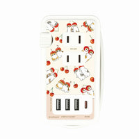 Regleta USB mofusand con diseño de gato y cerezas