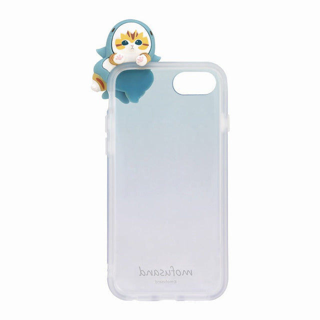 Carcasa Mofusand IIIIfit Clear para iPhone con gato tiburón