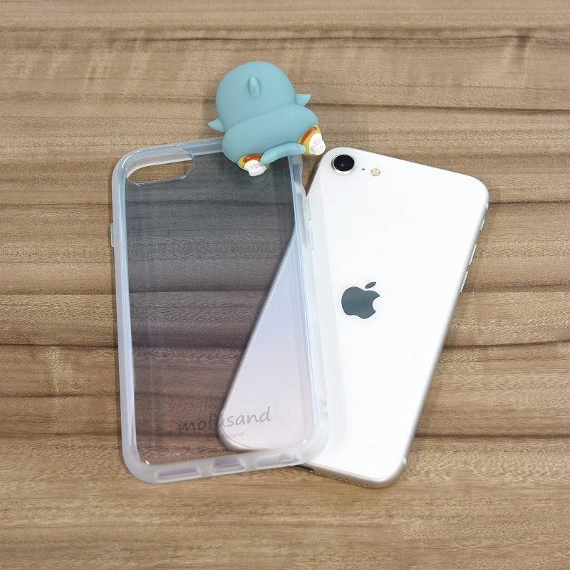 Carcasa Mofusand IIIIfit Clear para iPhone con gato tiburón