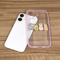 Carcasa transparente IIIIfit para iPhone, mofusand - rosada