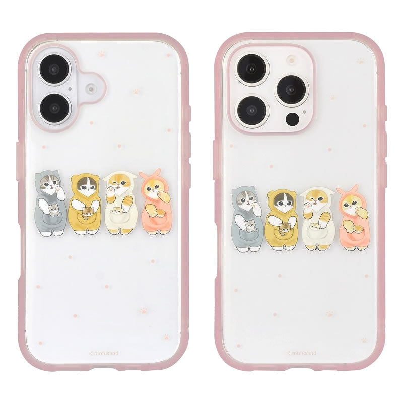 Carcasa transparente IIIIfit para iPhone, mofusand - rosada