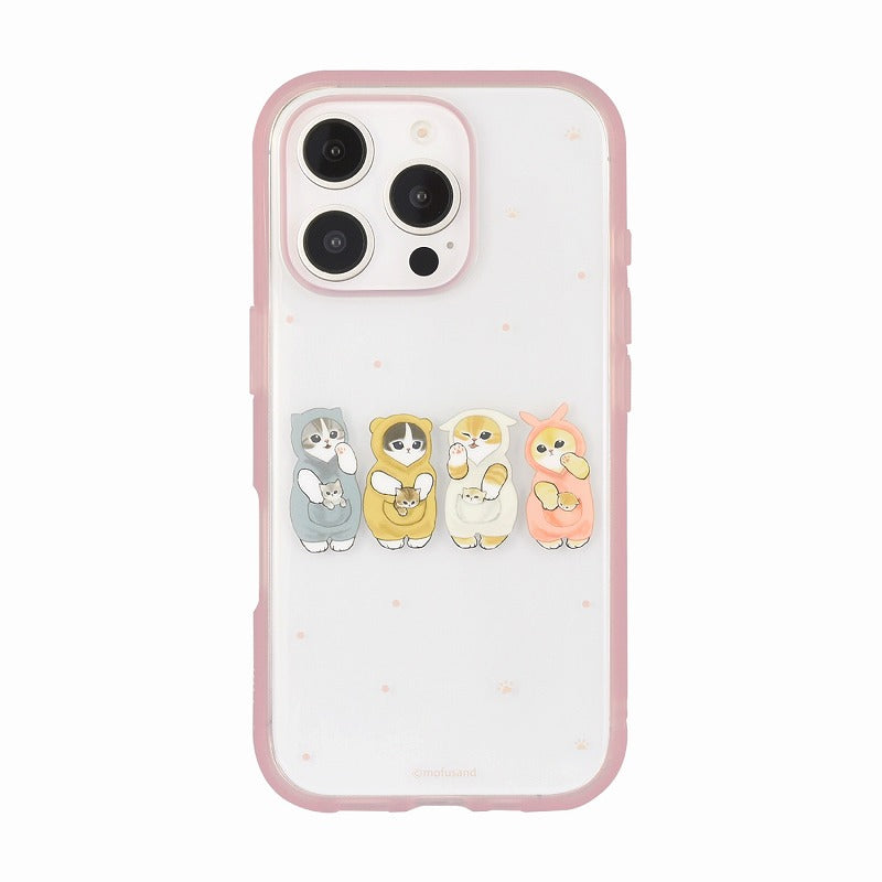 Carcasa transparente IIIIfit para iPhone, mofusand - rosada