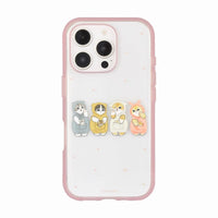 Carcasa transparente IIIIfit para iPhone, mofusand - rosada