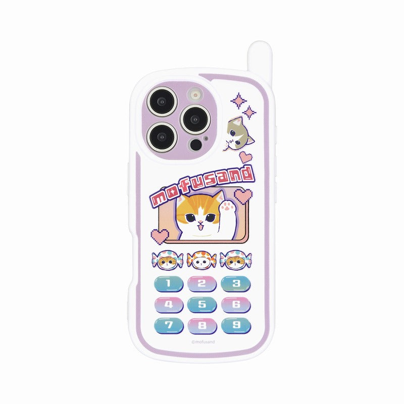 Funda Mofusand estilo celular retro blanca
