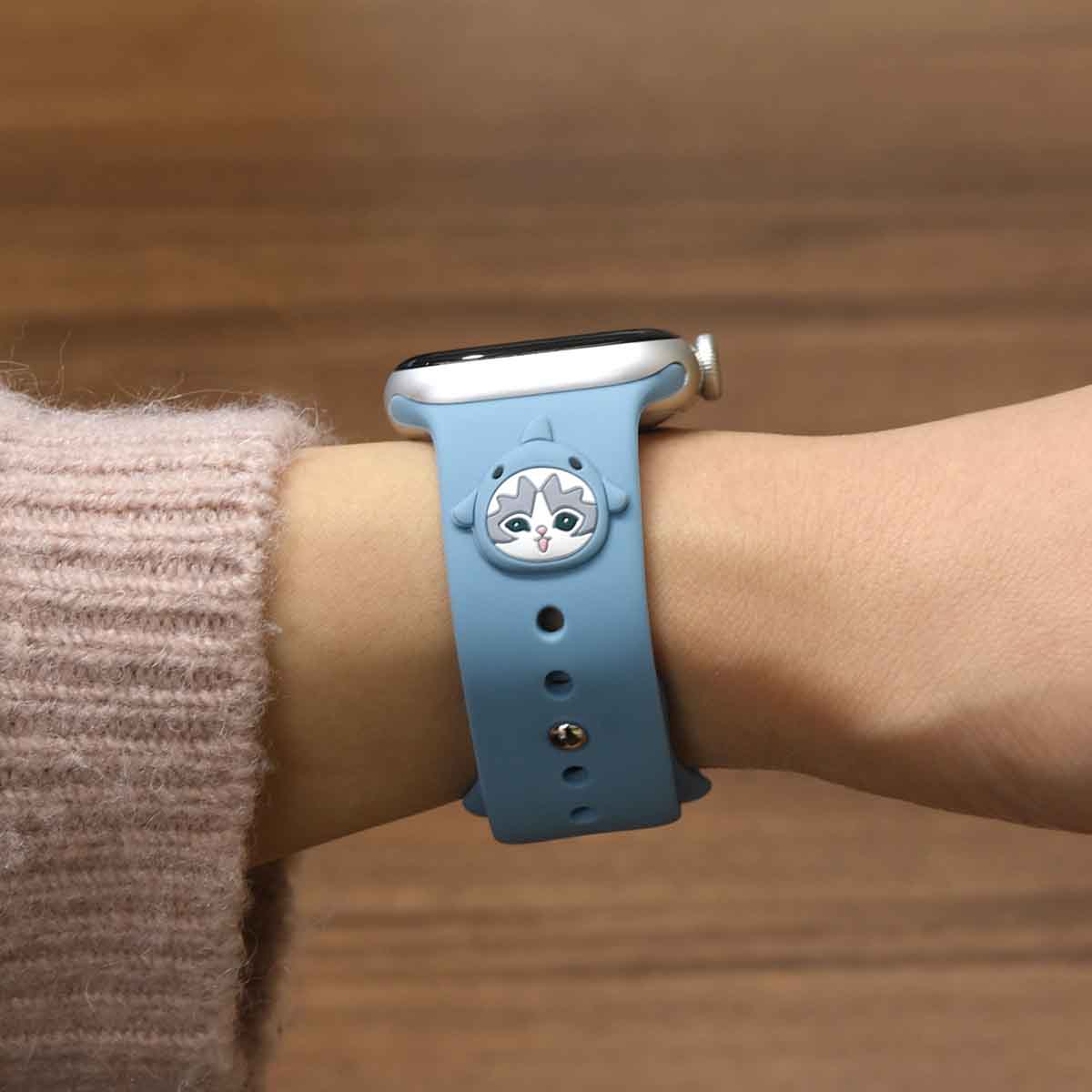 Correa de silicona Mofusand para Apple Watch, gatito tiburón