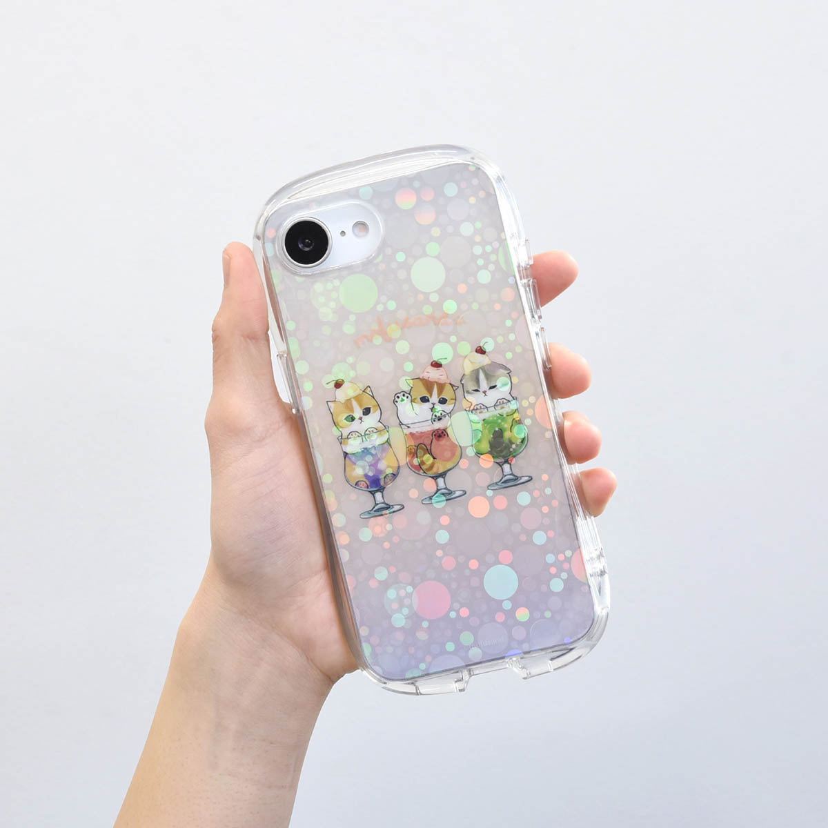 Funda transparente Mofusand Gato Soda para iPhone 16e