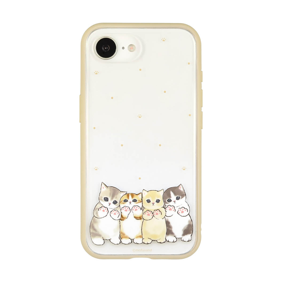 Funda transparente mofusand para iPhone 16e beige