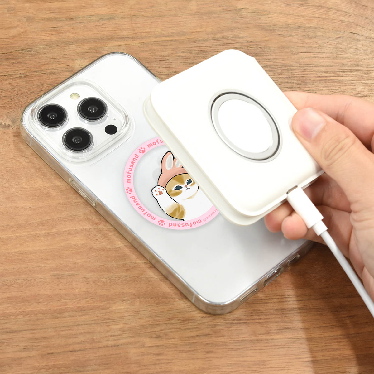 Sticker metálico MagSafe Mofusand, gatito conejo