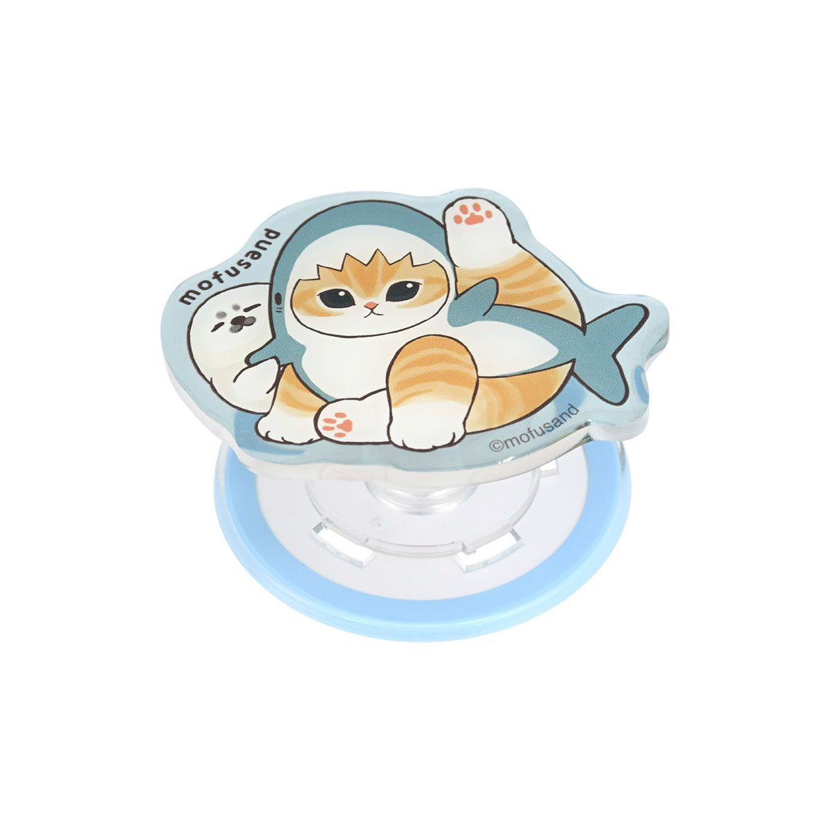 Soporte MagSafe transparente Mofusand Gatito Tiburón