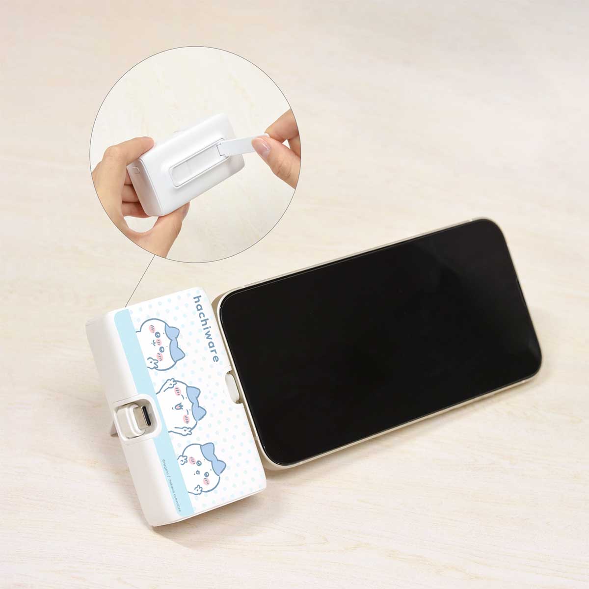 Cargador portátil Chiikawa Hachiware Lightning/USB-C