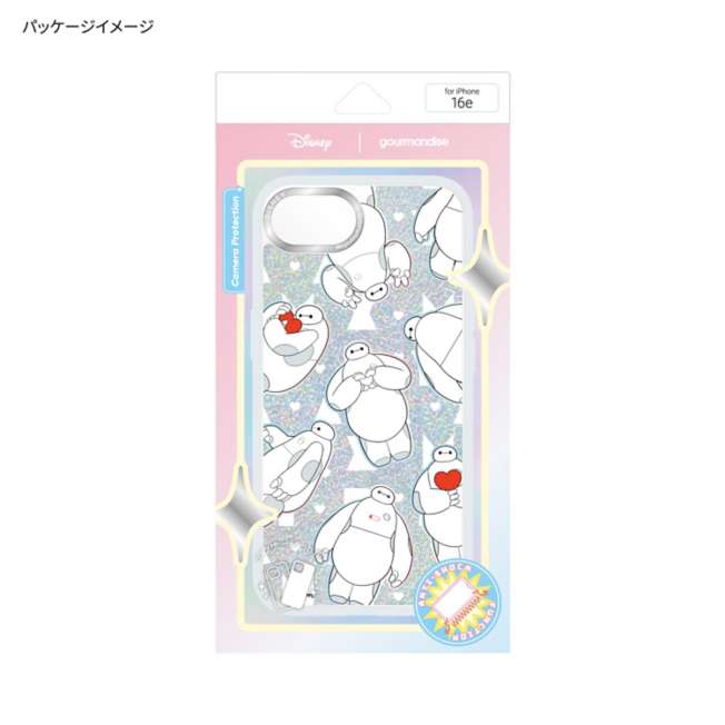 Funda transparente para iPhone 16e con marco de cámara Baymax