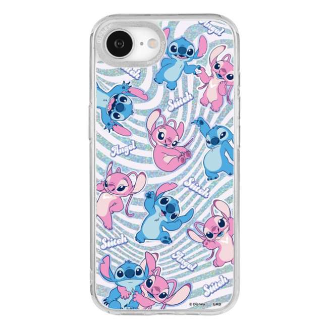 Funda transparente de Stitch y Angel para iPhone 17e/16e