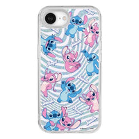 Funda transparente de Stitch y Angel para iPhone 17e/16e