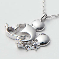 Collar colgante Mickey Mouse de oro blanco 10K y diamante