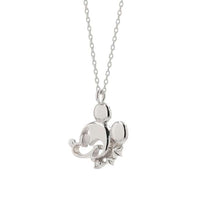 Collar colgante Mickey Mouse de oro blanco 10K y diamante