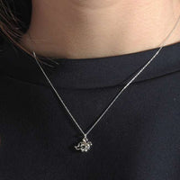 Collar colgante Mickey Mouse de oro blanco 10K y diamante