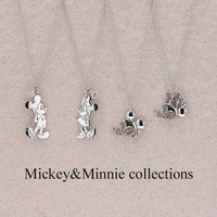 Collar colgante Mickey Mouse de oro blanco 10K y diamante
