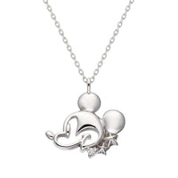 Collar colgante Mickey Mouse de oro blanco 10K y diamante