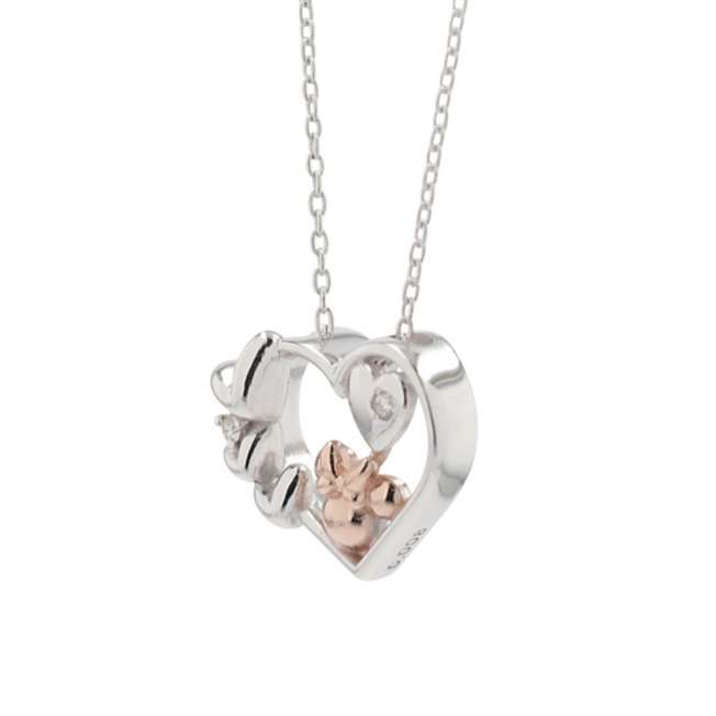 Collar de Minnie Mouse en oro blanco K10 con diamante