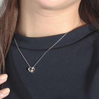 Collar de Minnie Mouse en oro blanco K10 con diamante