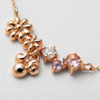 Collar colgante de Minnie Mouse en oro rosa K10